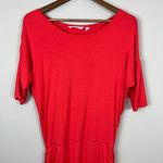 Athleta Dress Small Coral Solstice Modal Ruched Stretch Half Sleeve Knee Length Photo 1