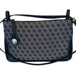 Dooney & Bourke  Slim Zip Top Shoulder Bag Lightweight Vintage Dark‎ Blue Photo 0