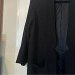 Eileen Fisher  Silk Notch Collar Long Line Blazer Black Womens Large Photo 3