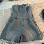 These Three Boutique Strapless Denim Romper Photo 0