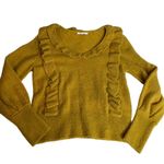 Tularosa Mustard Dahlia Balloon Sleeve Ruffle Sweater Revolve Small Wool Blend Photo 2