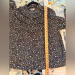 BODEN US10/UK14 Ruched Yoke Jersey Button Up Blouse Ditsy Black White Floral Size 10 Photo 10