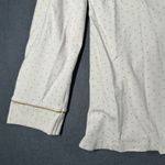 Soma Medium Ivory Gold Pin Dot Button Front Cotton Jersey Pajama Top Shirt White Photo 3