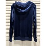 FILA  Navy/White Velour Zip Up Hoddie Long Sleeve Size Small Pockets Logo Vintage Photo 5