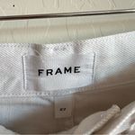 frame denim FRAME Le Hollywood High Waist Ripped Crop Straight Leg Jeans In Blanc Rips Photo 6