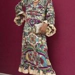 ZARA ππ Printed Midi Dress ~ Multi-Color Abstract Botanical Print Small S NWT Photo 5