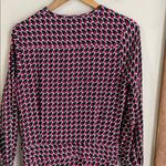 Equipment Magnolia Houndstooth Keyhole Neck A-line Midi Dress Amaranth Multi Photo 9