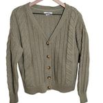 Cupcakes and Cashmere Green Cable Knit Cardigan, Medium Photo 0