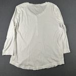 Lauren Ralph Lauren Shirt Womens Large White Button Henley 3/4 Sleeve Crochet Photo 9