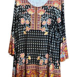 Avenue Midi Dress Womens 22 24 Multicolor Boho Artsy Art To Wear Scoop Stretch Photo 0