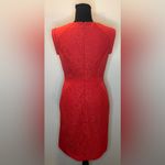 Adrianna Papell - Floral Lace Inset Orangered Dress Cocktail Party Size 6 Photo 3