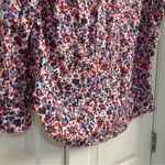Frank & Eileen Red White Blue Floral Button Up Cotton Blouse Shirt Size XS Photo 4