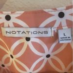 Geometric Daisy Design Salmon Color Long Sleeve Blouse Size Large by Notions Orange Photo 4