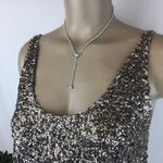Decree  Tan & Gold Sequins Embellished Tank Top M Photo 3