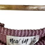 New In Women's Purple Striped Textured Waffle Knit Cropped Long Sleeve Top M Size M Photo 5