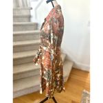 Vintage 70s Brown & Blue Floral Belted Fit & Flare Shirt Dress Photo 1