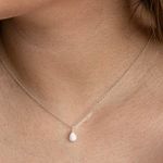 Fire snow opal Necklace On Sterling Silver 925 Photo 0