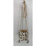 Vintage Guadalupe Designs beaded animal print bucket bag cream, black and brown Photo 14