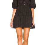 Amanda Uprichard  Evangeline Dress in Eclipse black gold buttons mini collar Photo 0