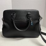 HESHE Women's Pebble Leather Shoulder Tote Bag Black 12X4.5X10 Silver Hardware Photo 7