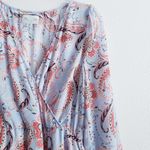 Anthropologie Jun & Ivy Paisley Ruffle Long Sleeve Mini Dress Photo 3
