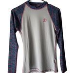Soulo Rashguard Shirt Womens Small White Purple UPF 50+ Long Sleeve Swim Top Photo 0