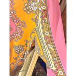 Charter Club  Petite L Retro 60's Pink Orange Mandala Boho Elbow Sleeve Top Photo 2