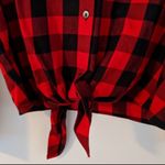 Madewell  Front Tie Red Black Buffalo Plaid Flannel Shirt Size Medium NWT Photo 9