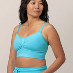 NWT Kindred Bravely Sublime Bamboo Hands Free Pumping Lounge & Sleep Bra Teal Blue Size M Photo 0