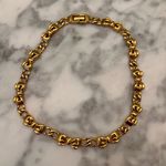 Elegant Gold tone chunky ribbon bow Chain Necklace Photo 0