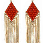 Amrita Singh  diamond-shaped coral drop earrings Photo 0