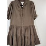 Apiece Apart  Womens Dress Brown Las Alturas Mini Tiered Puff Sleeve A Line XS Photo 5