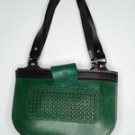 Vintage green leather handcrafted shoulder bag Green Photo 0