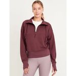 Old Navy Dynamic Fleece Maroon Half-Zip Sweatshirt Cropped XL Photo 5