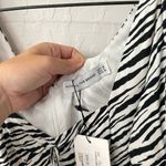 Faithfull the Brand  Gabriela Zebra Stripe Black White Puff Sleeve Midi Dress M Photo 8