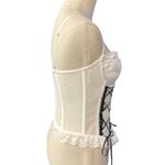 Women's Goth Sleeveless Lace Up Cami Bow Lace Trim Punk Corset Top Sz L Photo 8