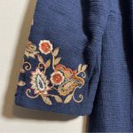 Chico's Floral Embroidered Topper LS Jacket NWT Deep Navy Photo 3