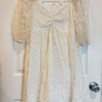 Little Mia Bella Floral Mini Dress Puff Sleeve‎ Square Neck Party M Gold Size M Photo 0