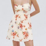 ZARA NEW  PRINTED CORSET STYLE‎ DRESS LINEN SPAGHETTI STRAPS WOMENS SIZE M Photo 0