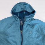 LL‎ Bean Teal Fleece Hoodie Jacket Full Zip Pockets Size MEDIUM Purple Photo 1