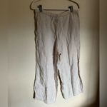 Flax Vintage  Wide Leg Linen Pants Sz 10 Petite Crop‎ in Oat Color Neutral Photo 4