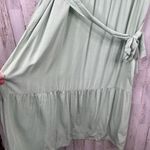 Lucky Brand Women Smoke Green Maxi Dress Short Sleeve Tie Waist Casual Size XL Photo 5