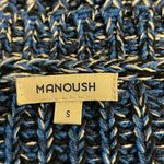 Manoush Blue White Black Crochet Knit Short Sleeve Sweater Size Small Photo 1