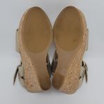 Womens Metallic Gold Glossy Open Toe Buckle Slingback Wedge Heel Sandals Size 8M Photo 8