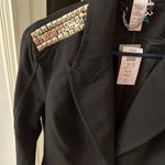 Cache Cachè Elegant Black Blazer with Embellished Shoulders Size 6 Photo 5