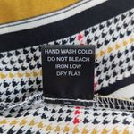 Haute Monde Mustard and Black Houndstooth Print Blouse Size Large Colorful Top Photo 7