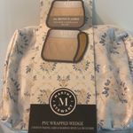 Martha Stewart nwt PVC Wrapped Wedge with Floral Design and travel jars White Photo 3