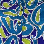 Diane Von Furstenberg  100% silk small nautical rope pattern blue green purple Photo 5