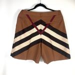 Burberry Rosalie Kissing Check Jacquard Wool Shorts 8 US 10 UK Chevron Check NEW Photo 4