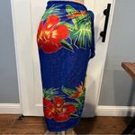 Rima Sarong one size beach wear wrap vacation tropical swim coverup bright scarf Blue Photo 12